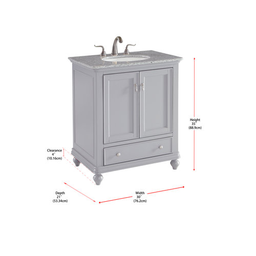 Three Posts™ Launceston 30'' Free Standing Single Bathroom Vanity with